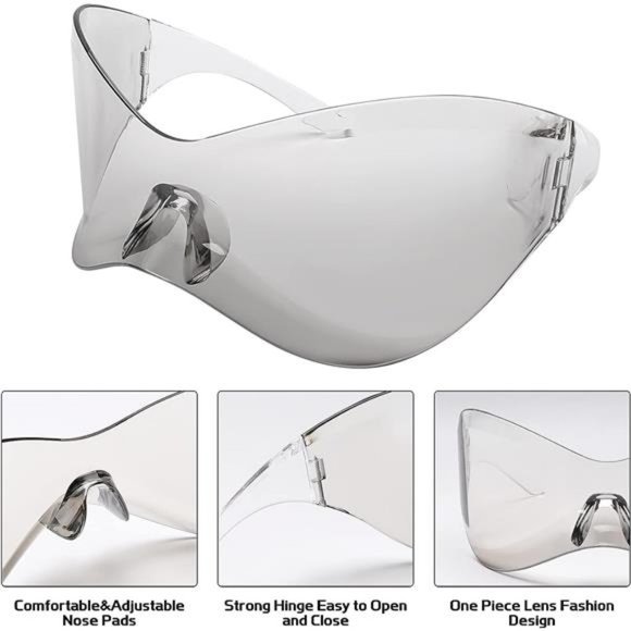 Clear Infinity Chic Shield Sunglasses - Picture 4 of 6
